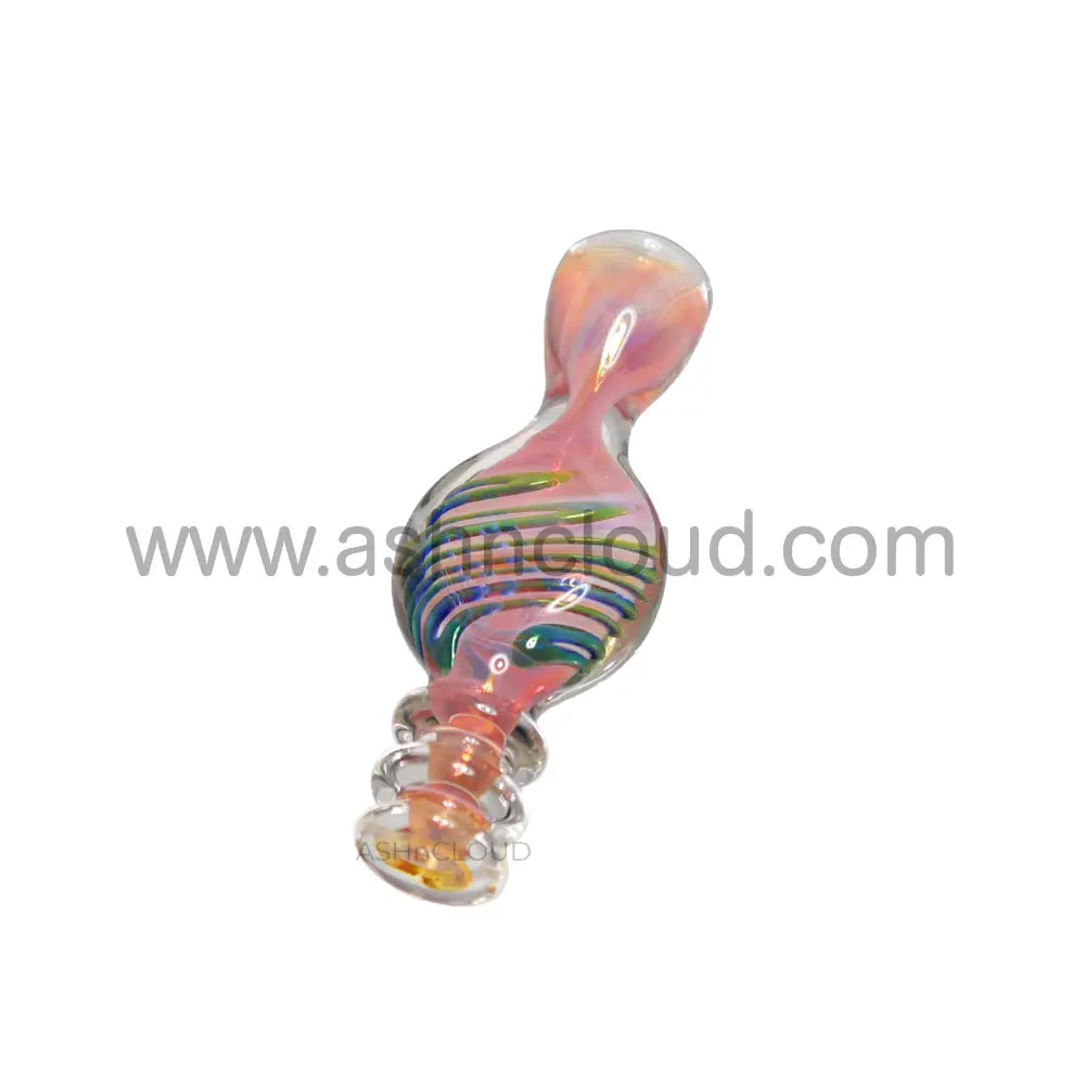 Pink Streaked Mini Glass Chillum