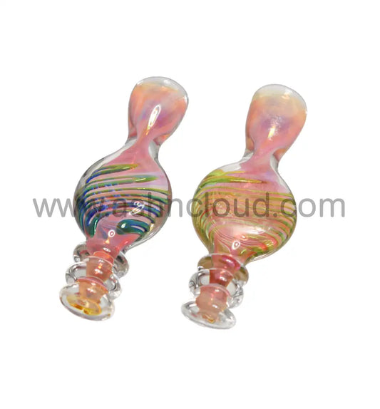 Pink Streaked Mini Glass Chillum