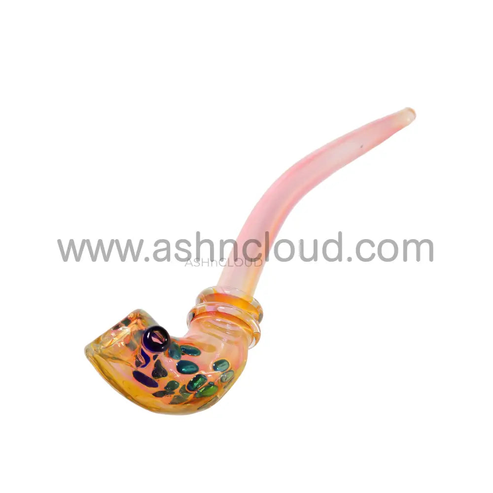 Pinky Polka Dots Glass Sherlock Pipe