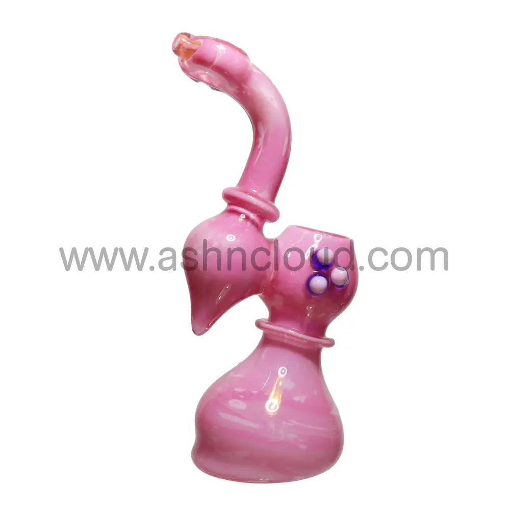 Pinl/Purple Dots Colors Glass Bubbler