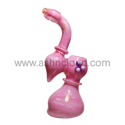 Pinl/Purple Dots Colors Glass Bubbler