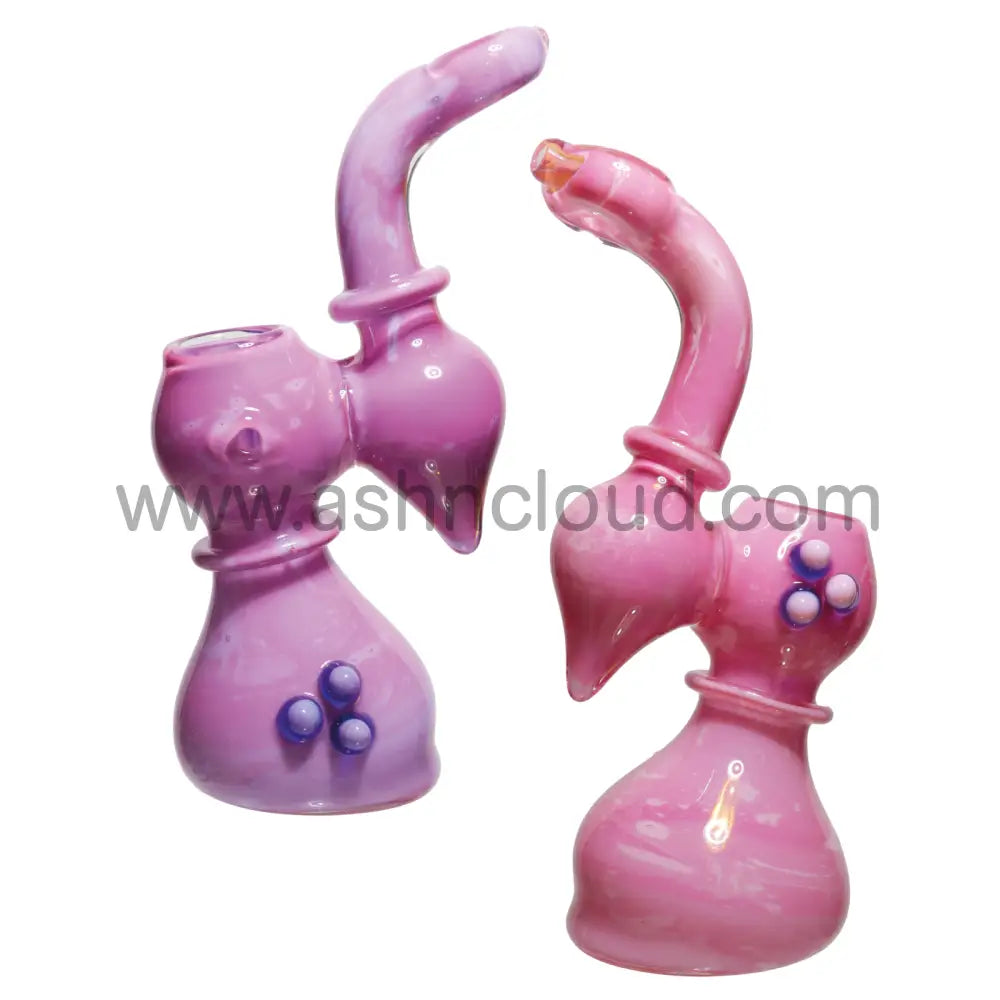 Pinl/Purple Dots Colors Glass Bubbler