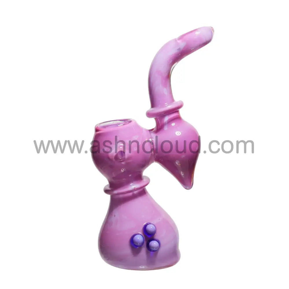 Pinl/Purple Dots Colors Glass Bubbler