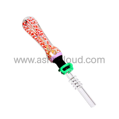 Plaited Multicolor Glass Nectar Collector