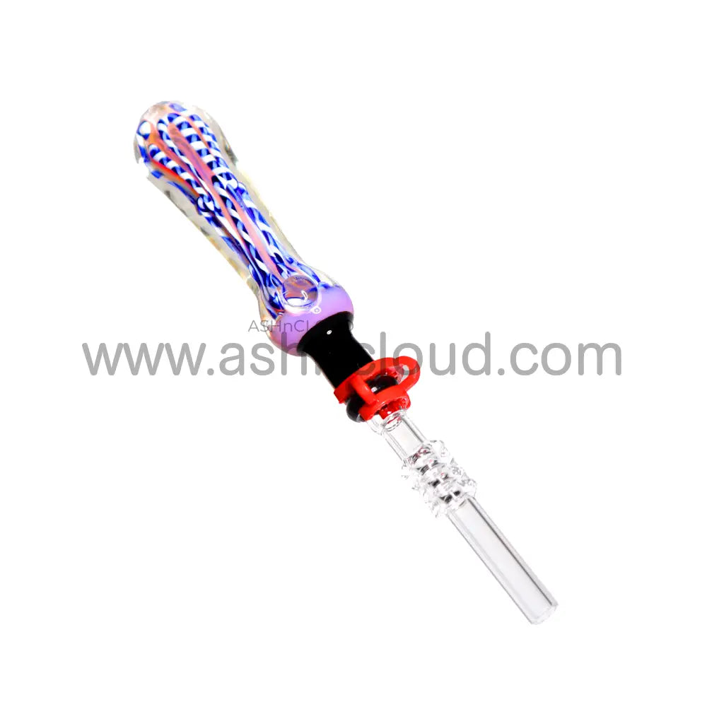 Plaited Multicolor Glass Nectar Collector