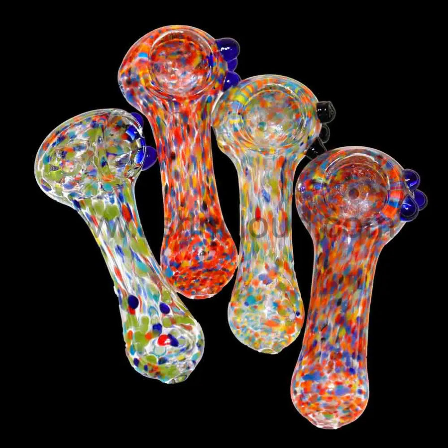 3 Inch Polka Dot Wholesale Glass Hand Pipe Spoon