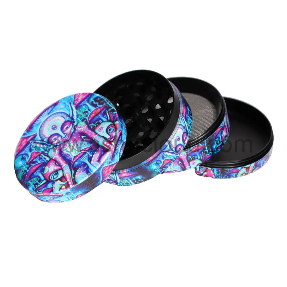 Premium Metal Herb Grinder Display (6-Pack) – 2.5’’ Alien & Psychedelic Collection - 63001-2
