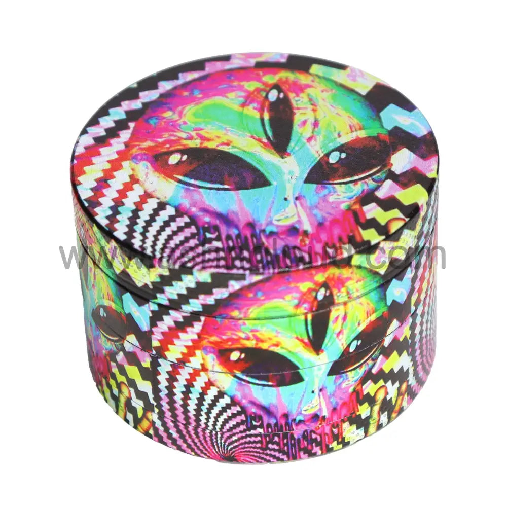 Premium Metal Herb Grinder Display (6-Pack) – 2.5’’ Alien & Psychedelic Collection - 63001-2