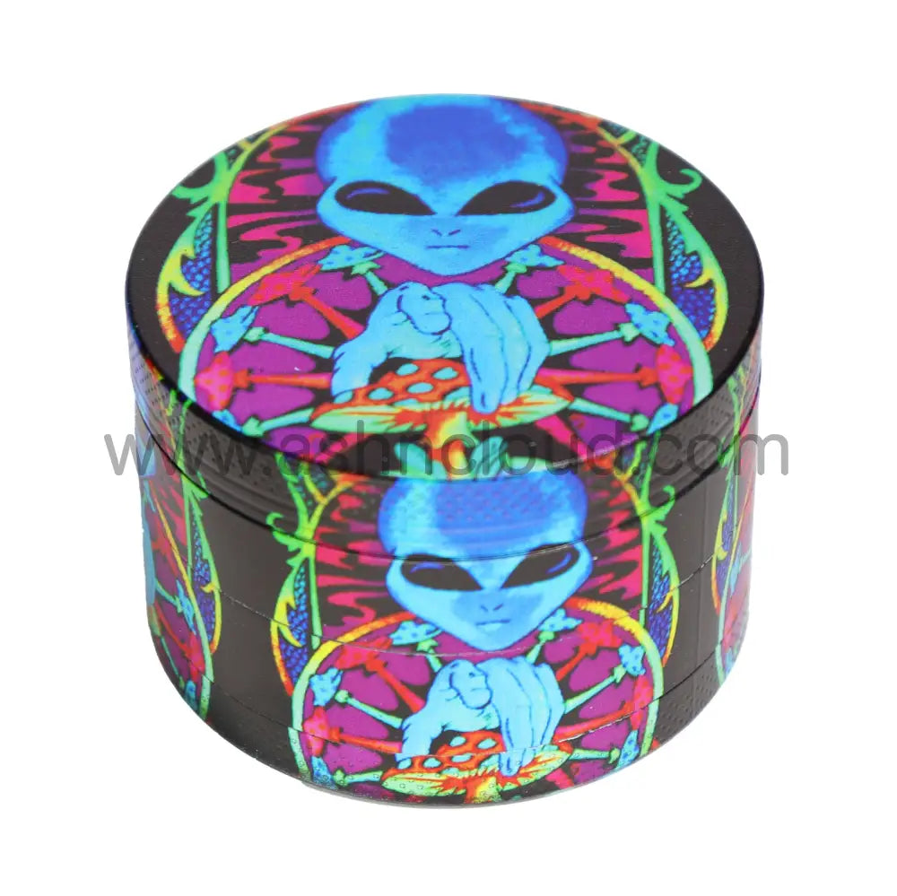 Premium Metal Herb Grinder Display (6-Pack) – 2.5’’ Alien & Psychedelic Collection - 63001-2
