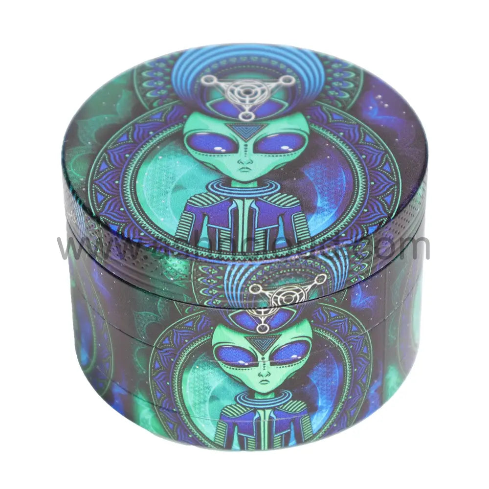 Premium Metal Herb Grinder Display (6-Pack) – 2.5’’ Alien & Psychedelic Collection - 63001-2