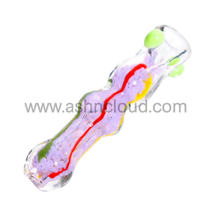 Purple Implosion Curvy Glass Chillum