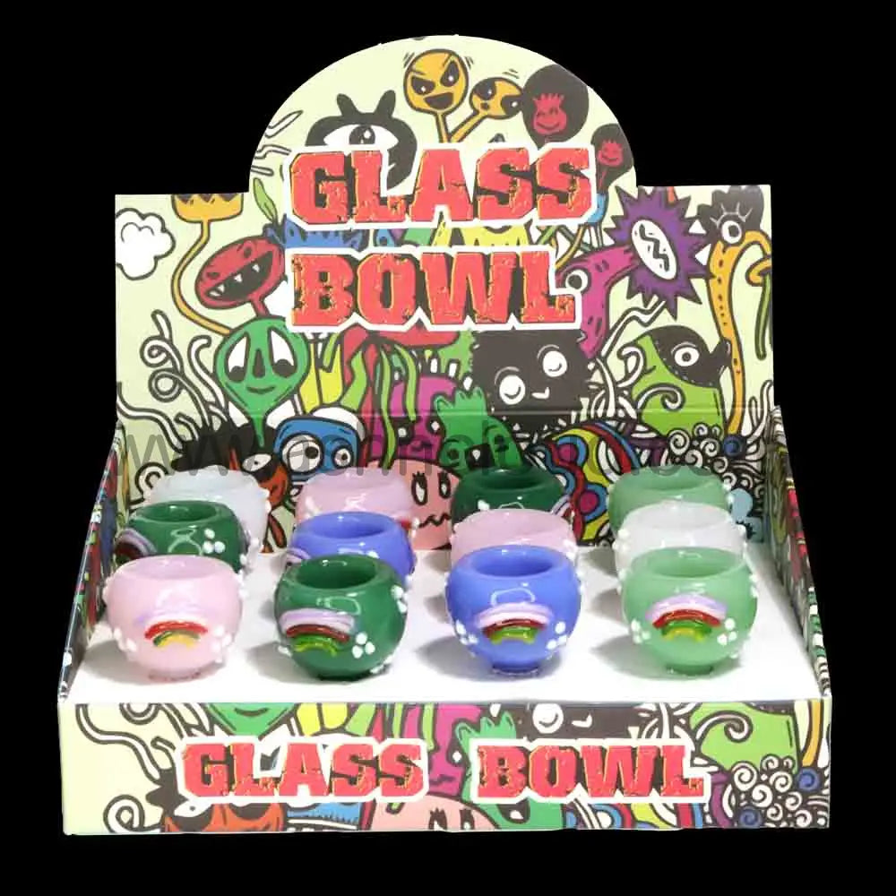 Rainbow Glass Bowl Display 12 pcs | Wholesale Smoke Shop $4.50 each