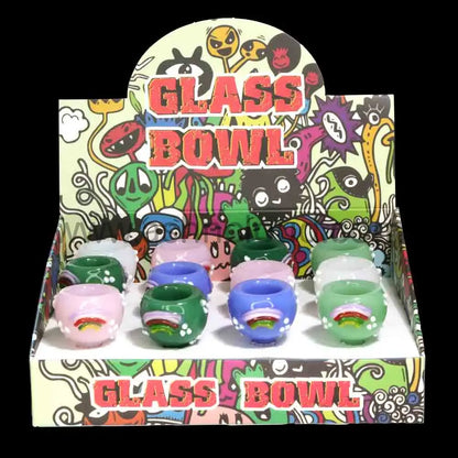 Rainbow Glass Bowl Display 12 pcs | Wholesale Smoke Shop $4.50 each