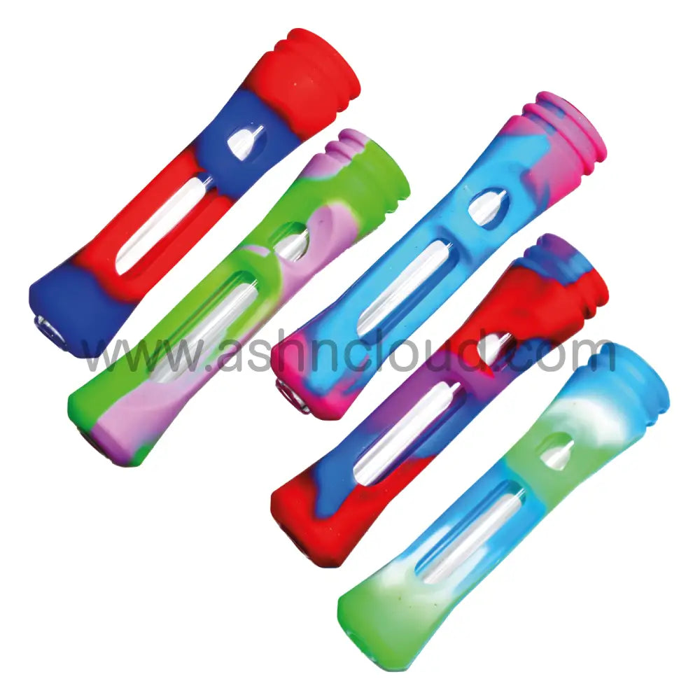 Silicone Glass Chillum Multicolor