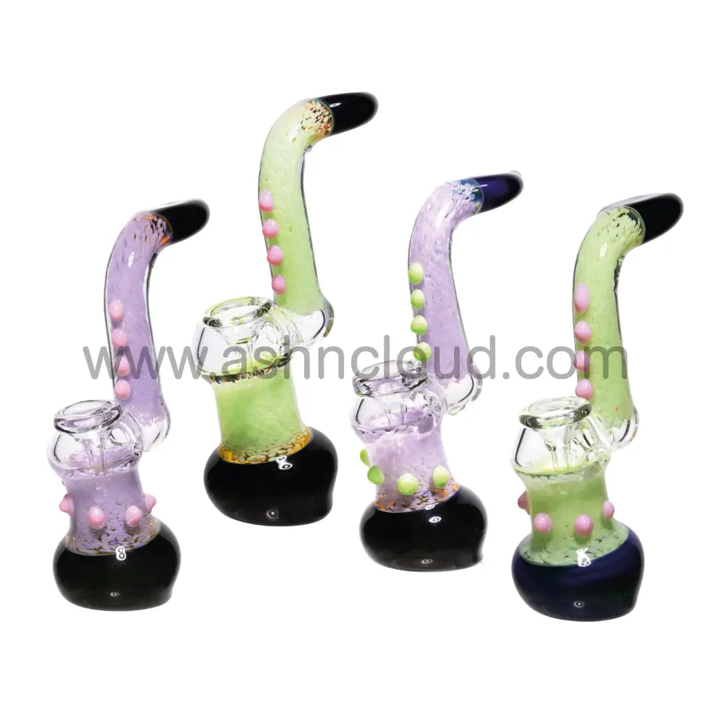 Slime Implosion Colors Black Dots Glass Bubbler