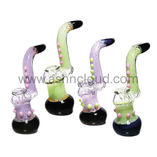 Slime Implosion Colors Black Dots Glass Bubbler