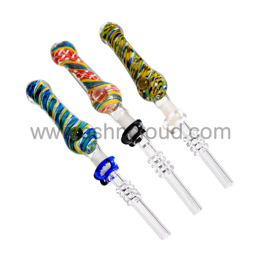 Streaked Multicolor Glass Chillum