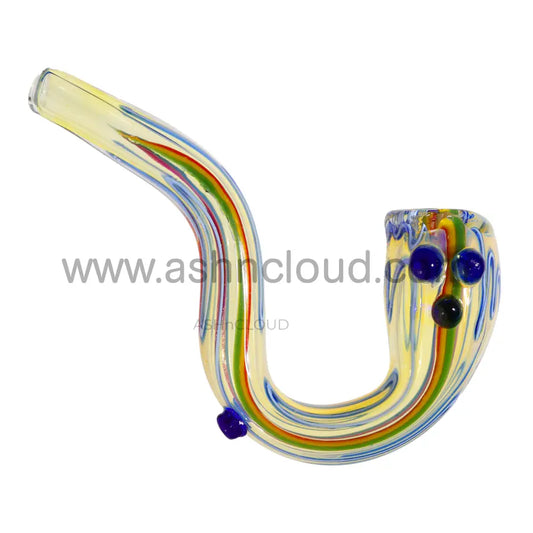 Streaky Multicolor Glass Sherlock Pipe