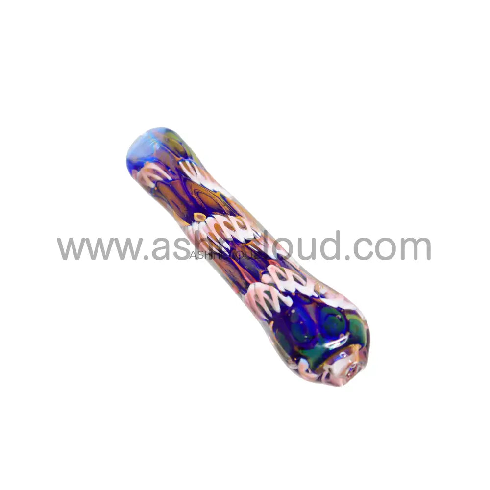 Streaky Plaints Multicolor Glass Chillum