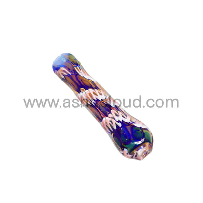 Streaky Plaints Multicolor Glass Chillum