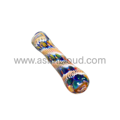 Streaky Plaints Multicolor Glass Chillum