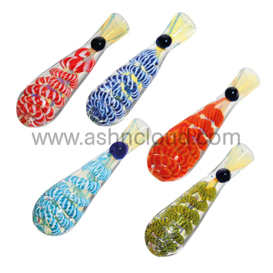 Streaky Tail Implosion Glass Chillum Simple