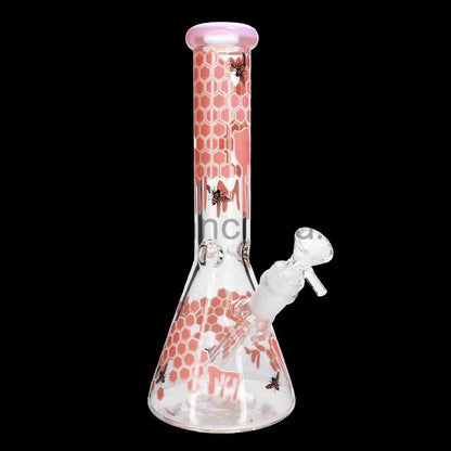 Thick Honeycomb Beaker Bong 10’’ 5 MM – Bee & Honey Drip Design | Best Seller | Wholesale