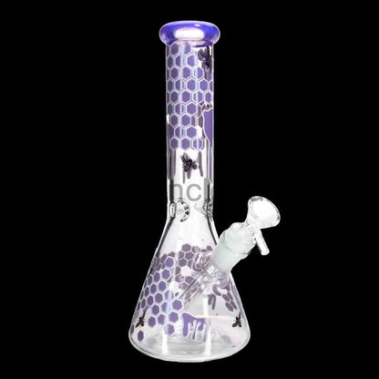 Thick Honeycomb Beaker Bong 10’’ 5 MM – Bee & Honey Drip Design | Best Seller | Wholesale