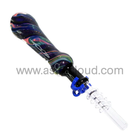 Twisted Blue Color Implosion Glass Nectar Collector