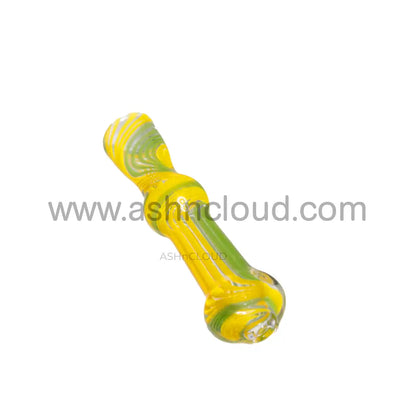 Twisted Multicolor Glass Chillum