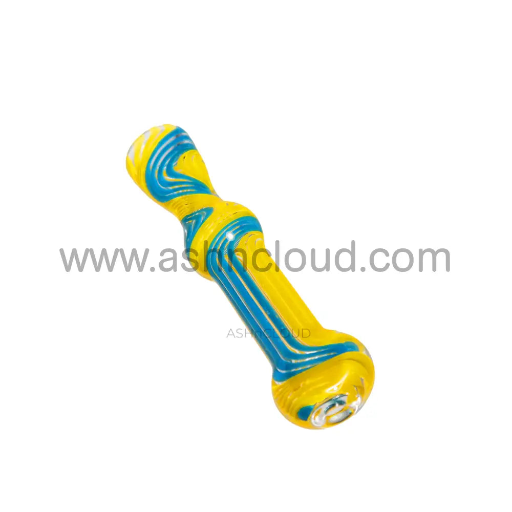 Twisted Multicolor Glass Chillum