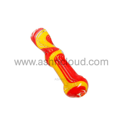 Twisted Multicolor Glass Chillum