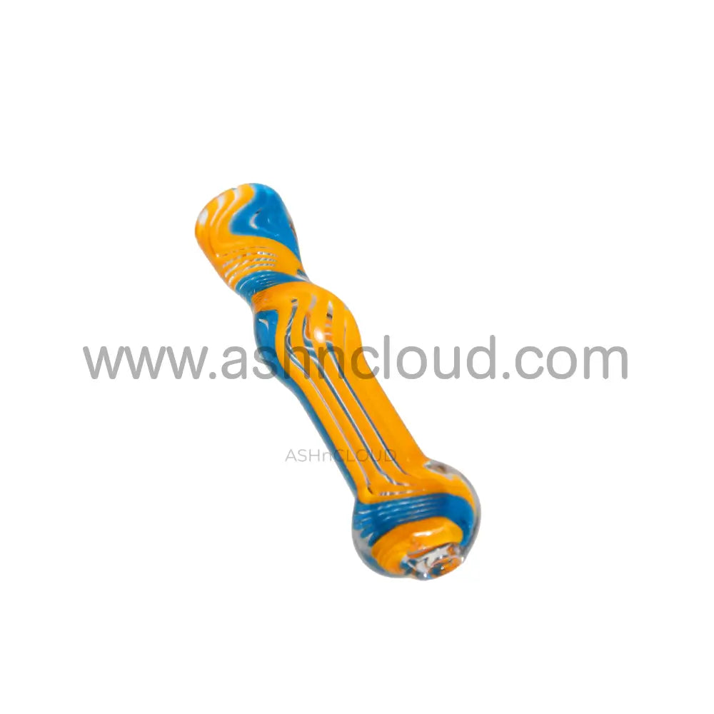 Twisted Multicolor Glass Chillum