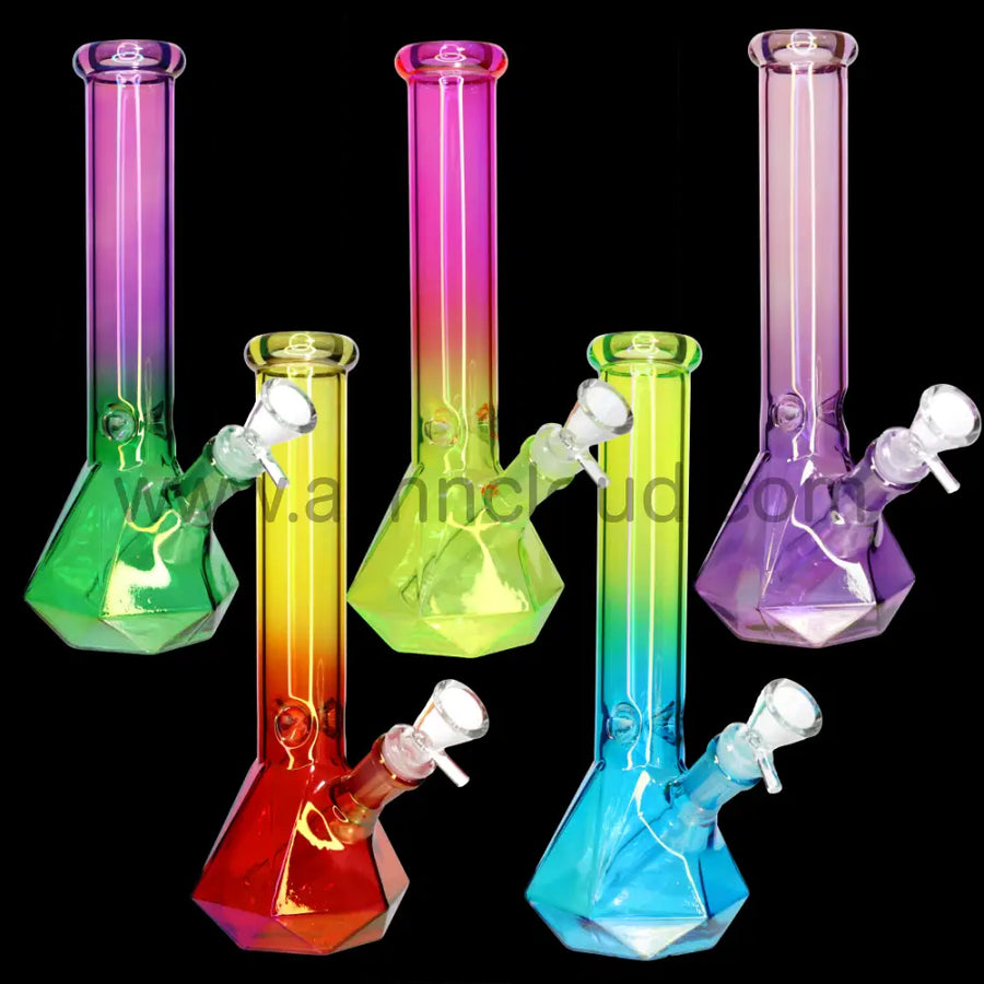 10 Inch Beaker Glass Bong, Gradient Design