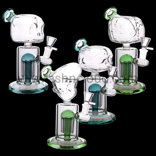 Wholesale 10-Inch Skull Head Water Pipe – Thick Glass Bong with Perc