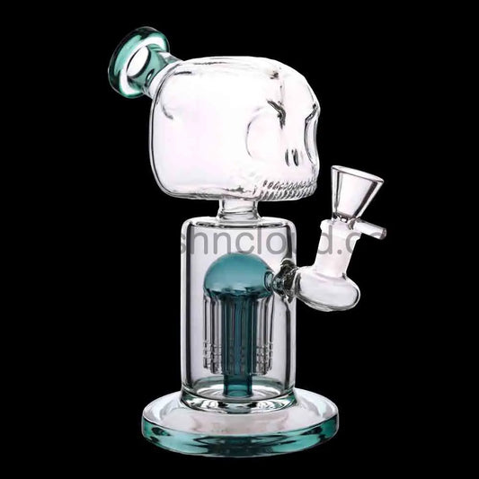 Wholesale 10-Inch Skull Head Water Pipe – Thick Glass Bong with Perc