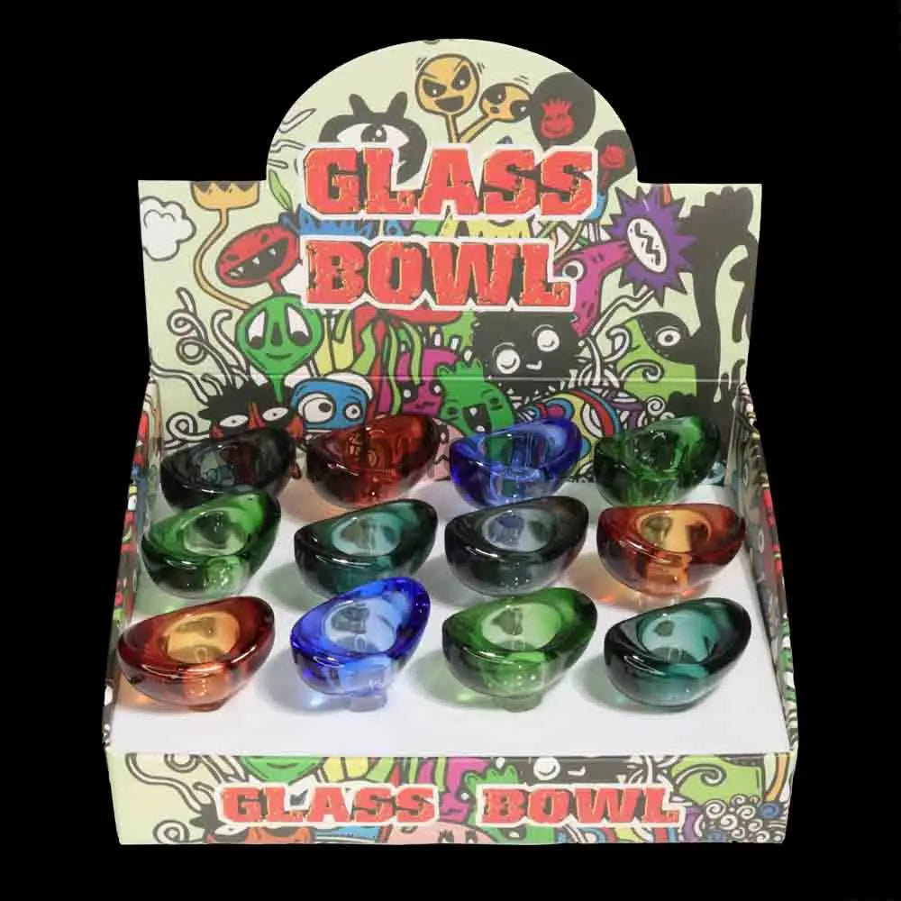 Wholesale 12 PCS Glass Bowl Display – 14mm Colorful Bowls for Smoke Shops $3.50 each