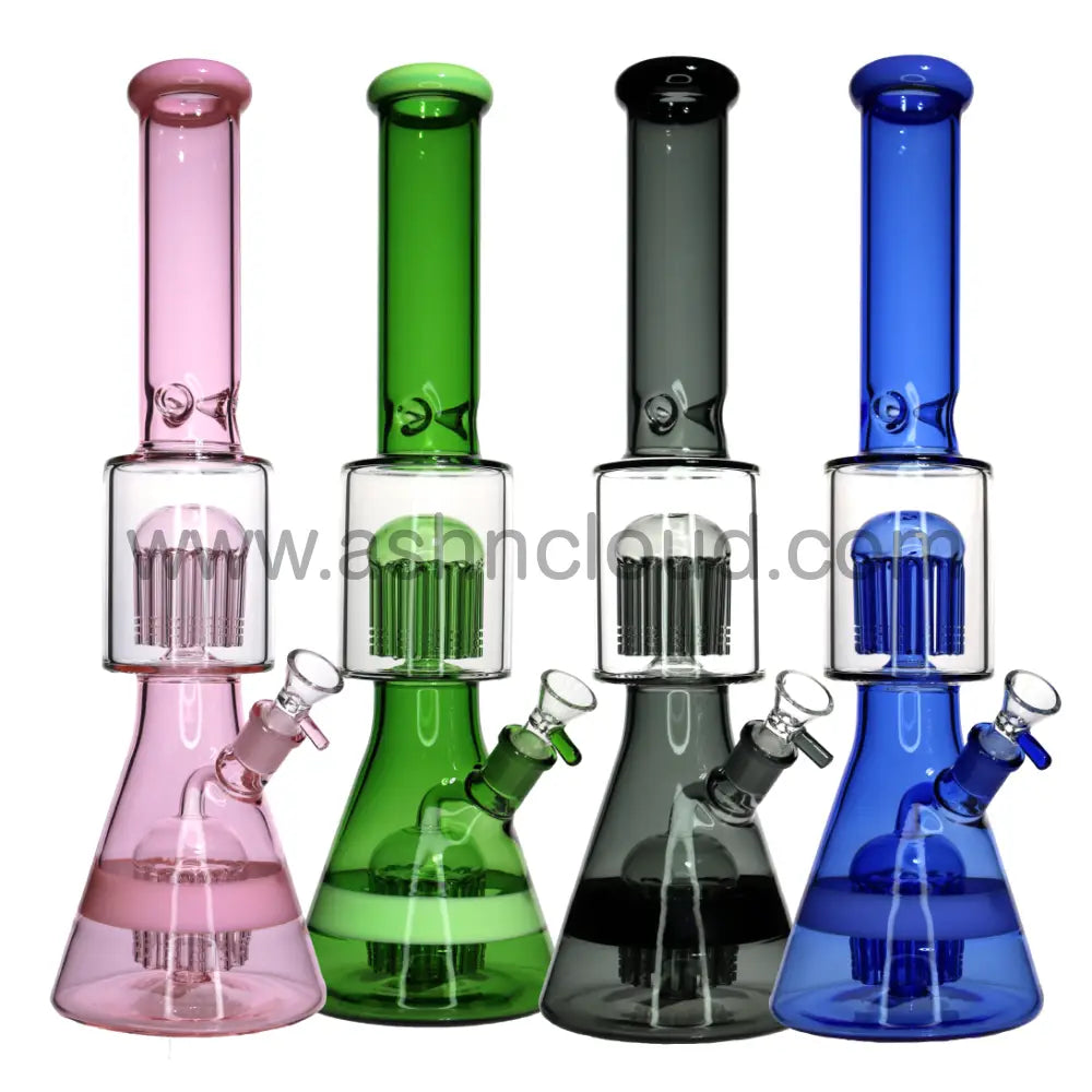 Wholesale 18-Inch Beaker Bong with Double Perc – XL Premium Borosilicate Glass