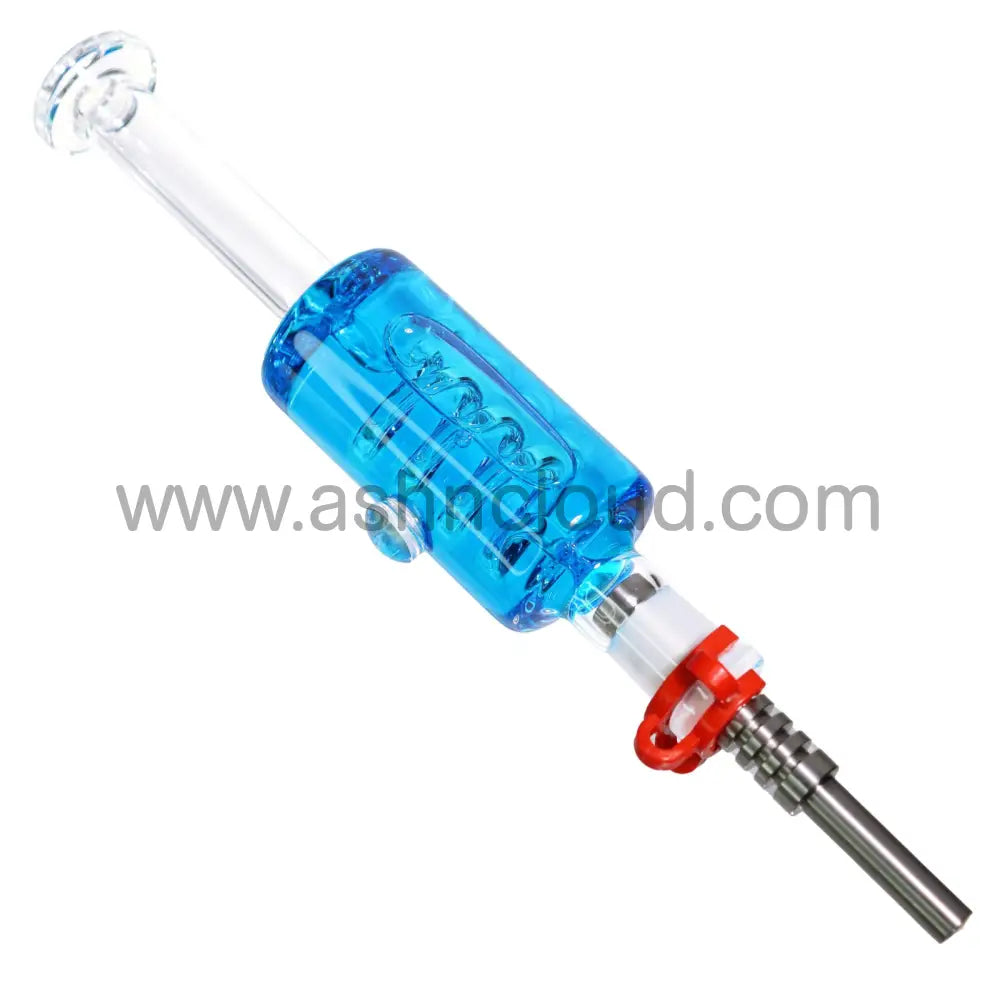 Yellow Glycerin Twisted Center Glass Nectar Collector