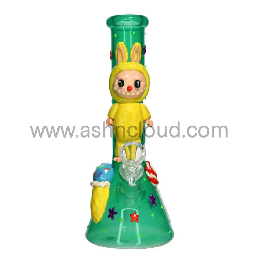 Wholesale Labubu 10” Beaker Bong – Cute Ice Cream & Stars Design Premium Glass