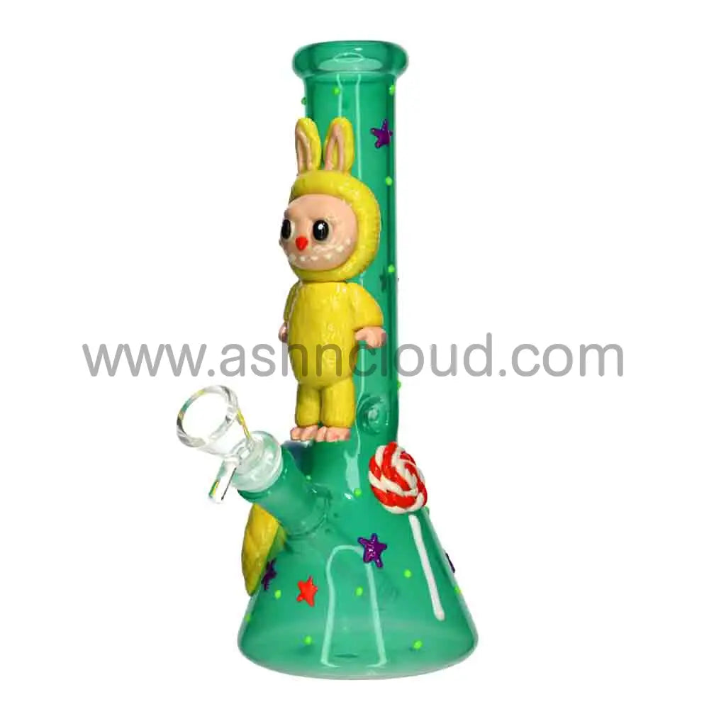 Wholesale Labubu 10” Beaker Bong – Cute Ice Cream & Stars Design Premium Glass