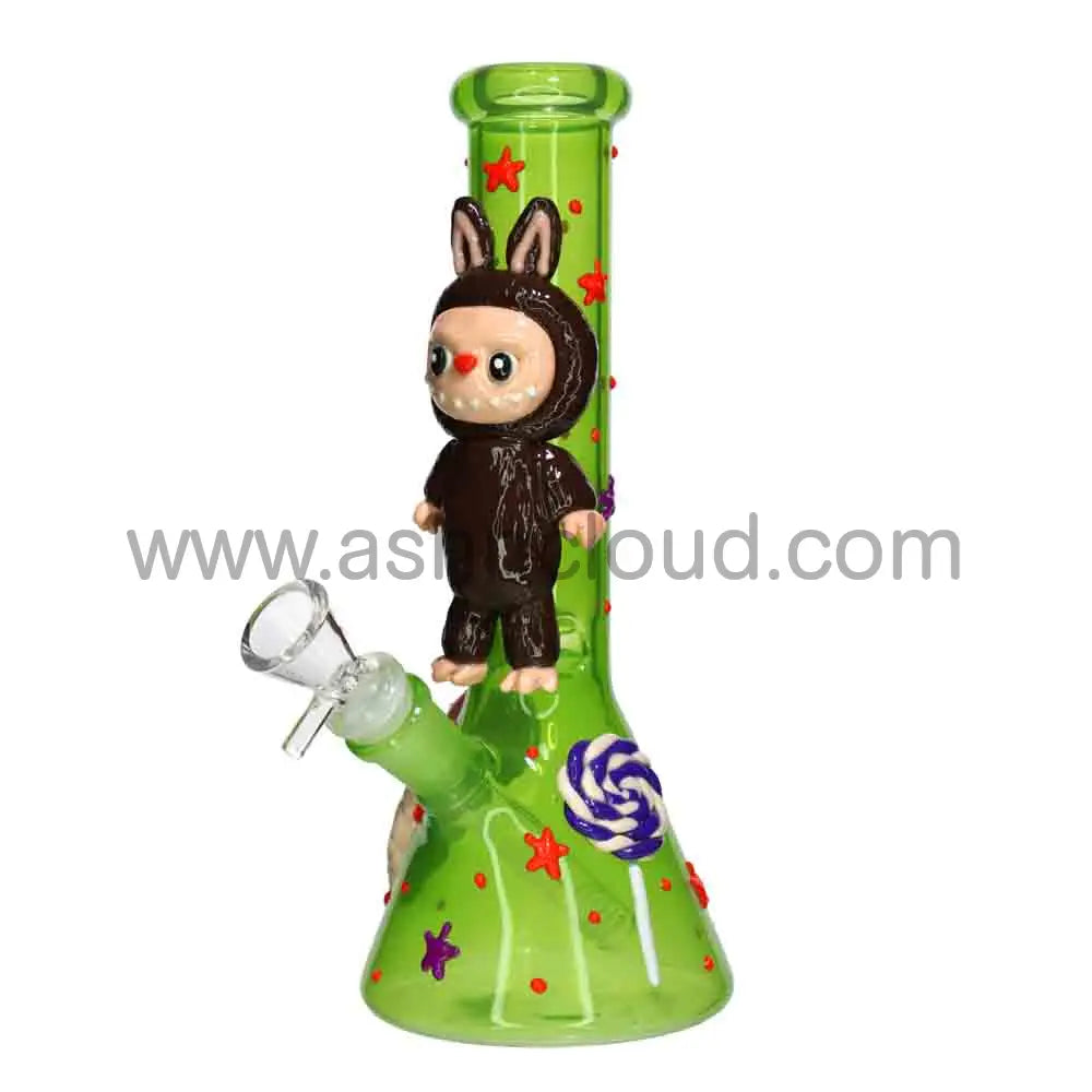 Wholesale Labubu 10” Beaker Bong – Cute Ice Cream & Stars Design Premium Glass