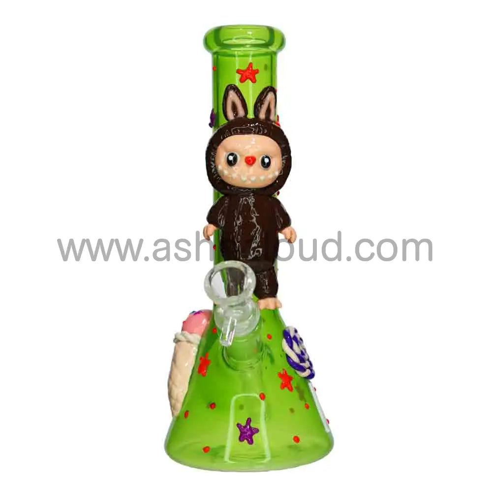 Wholesale Labubu 10” Beaker Bong – Cute Ice Cream & Stars Design Premium Glass
