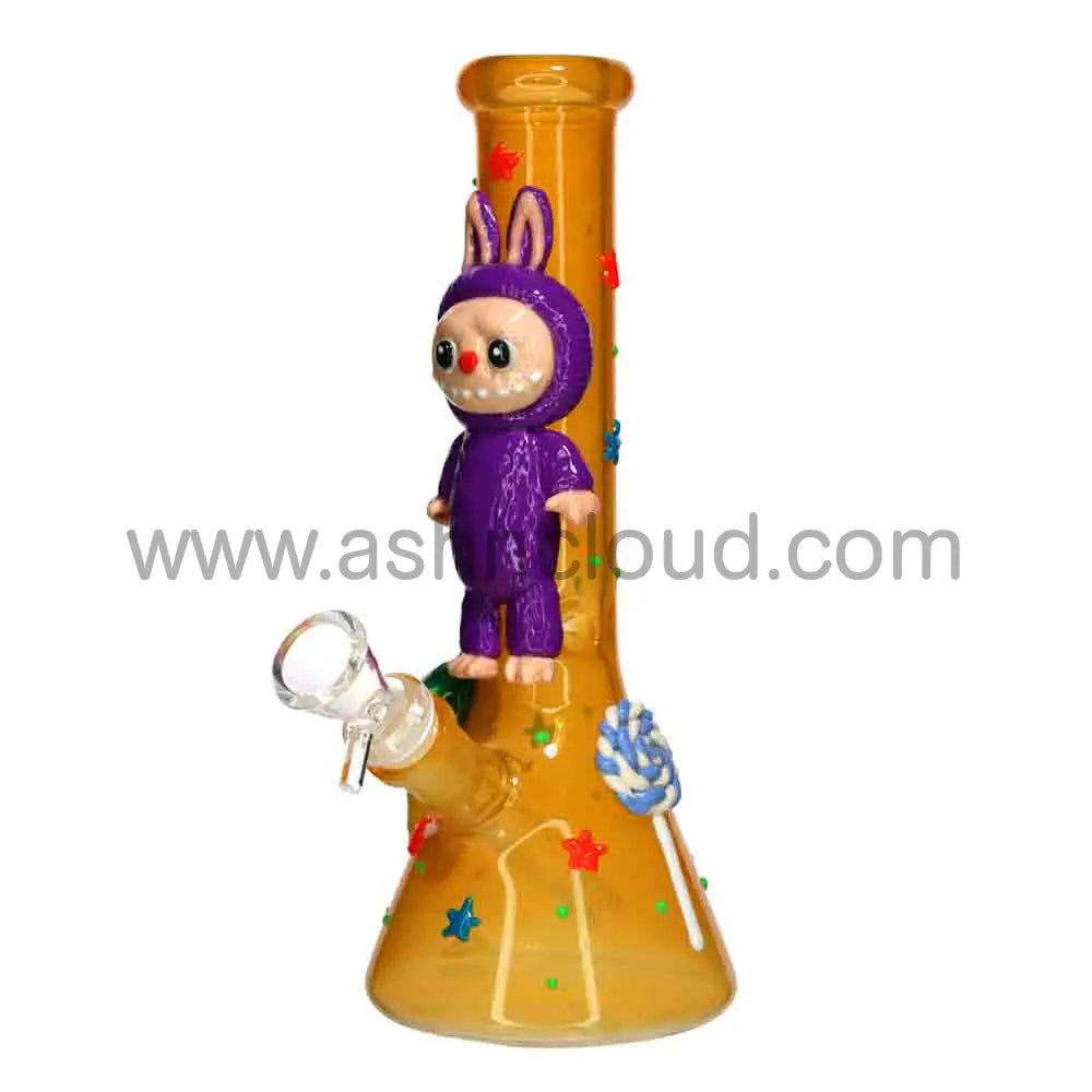 Wholesale Labubu 10” Beaker Bong – Cute Ice Cream & Stars Design Premium Glass