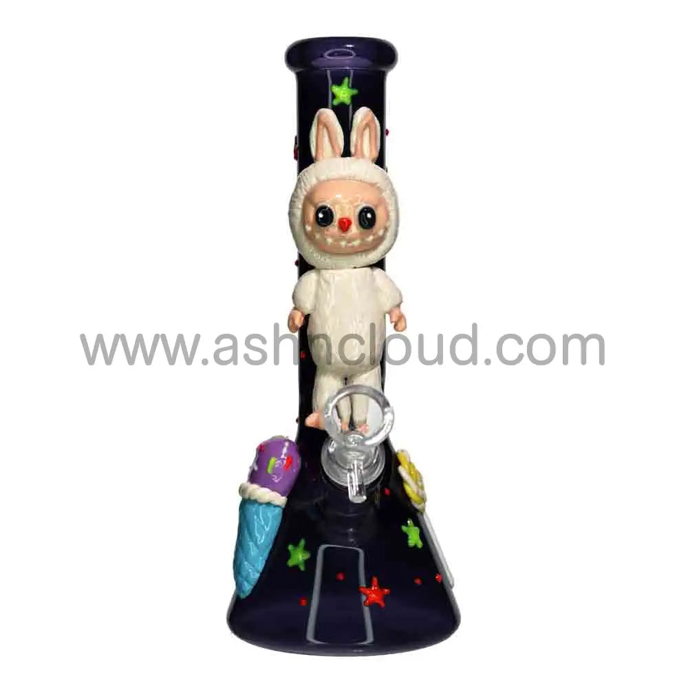 Wholesale Labubu 10” Beaker Bong – Cute Ice Cream & Stars Design Premium Glass