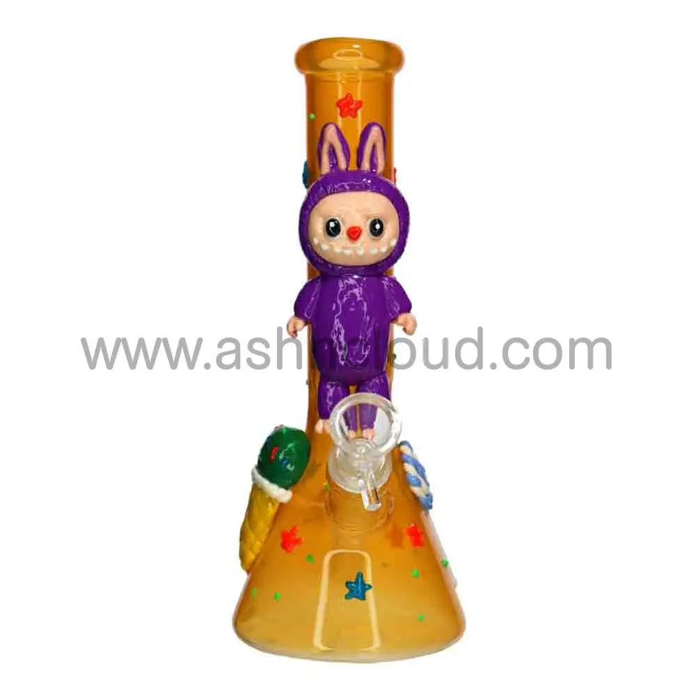 Wholesale Labubu 10” Beaker Bong – Cute Ice Cream & Stars Design Premium Glass