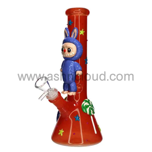 Wholesale Labubu 10” Beaker Bong – Cute Ice Cream & Stars Design Premium Glass