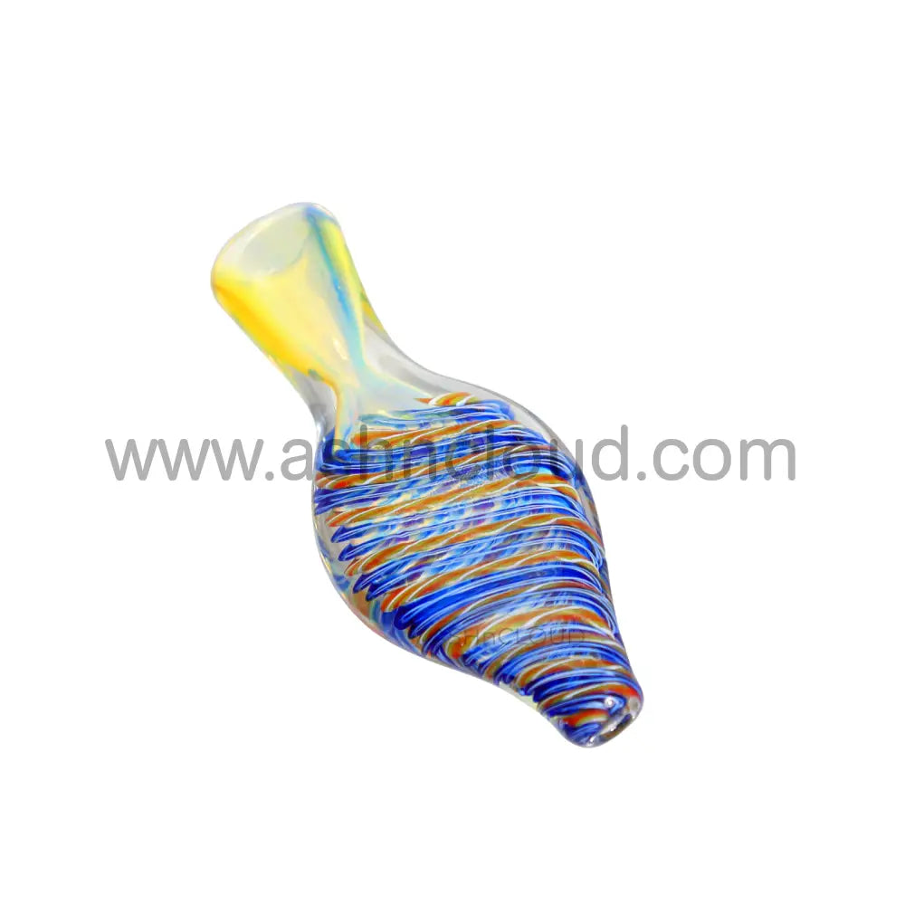 Yellow Twisted Mini Glass Chillum